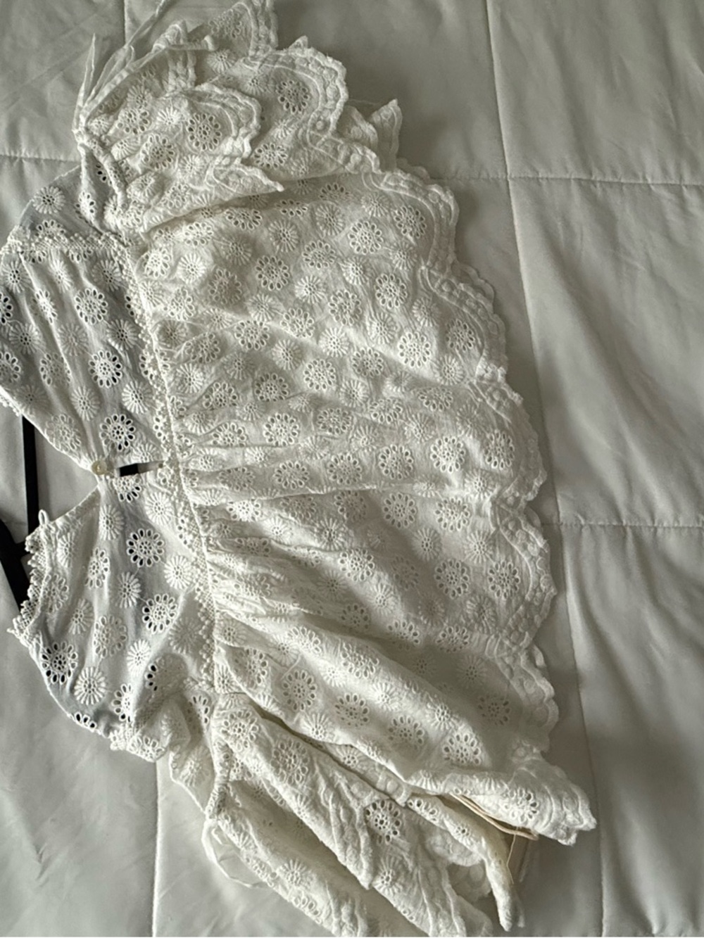 Tularosa White Eyelet Crop Top